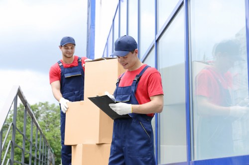 Man and van moving service operating in Fulham residential street