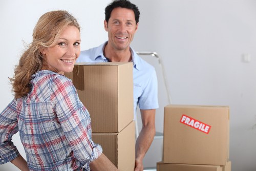 Fragile items carefully packed for a move in Fulham