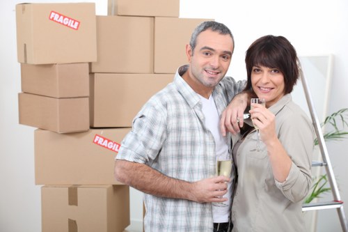 Organised moving boxes and protective packing materials for Fulham removals
